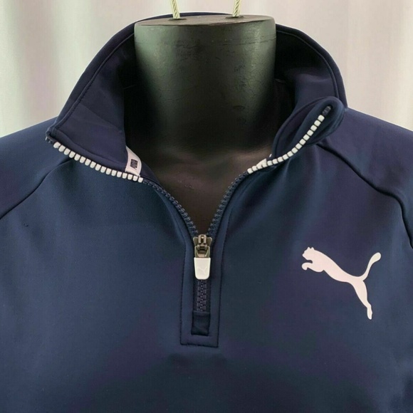 Puma® Men’s Active ¼ Zip Pullover, Blue, NWOT - Picture 2 of 7